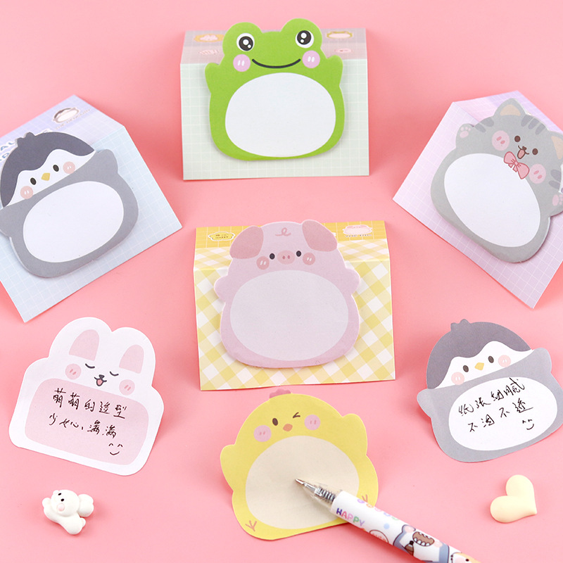 Korean Cute Cartoon Animal Sticky Notes Creative Animal Standing Message Memo Sticky Notes Can Be Customized with Logo