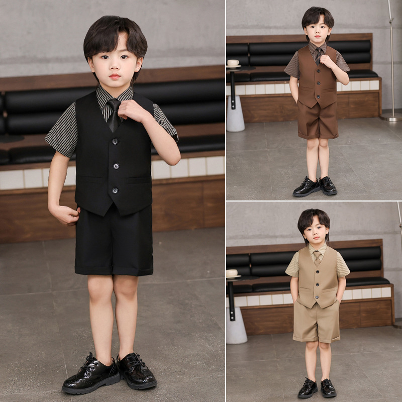 Костюм для детей, жилет, летнее платье для цветочной девочки, костюм для дня рождения, одежда для выступлений