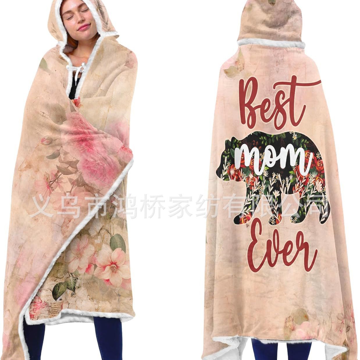 Прямые поставки с фабрики, шерповое одеяло с капюшоном, подарок на день матери, для жены, на день святого Валентина, на день рождения