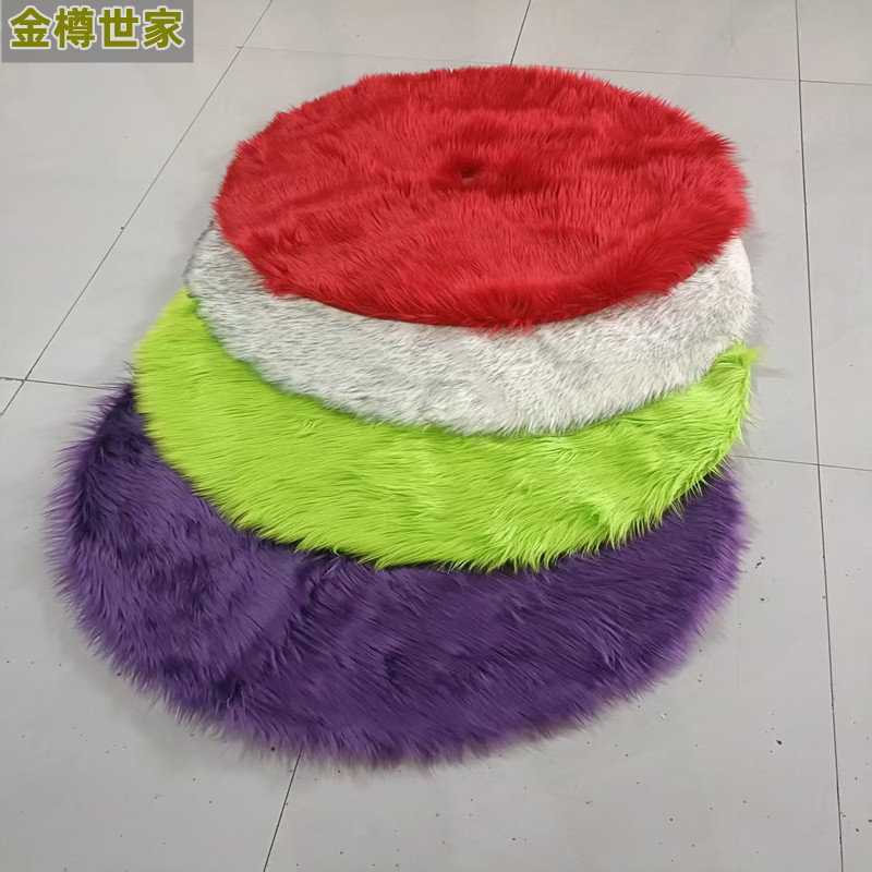 Christmas Tree Skirt Plush Holiday Decoration Small Gift 90/120/150cm Green Imitation Wool Tree Skirt Manufacturer