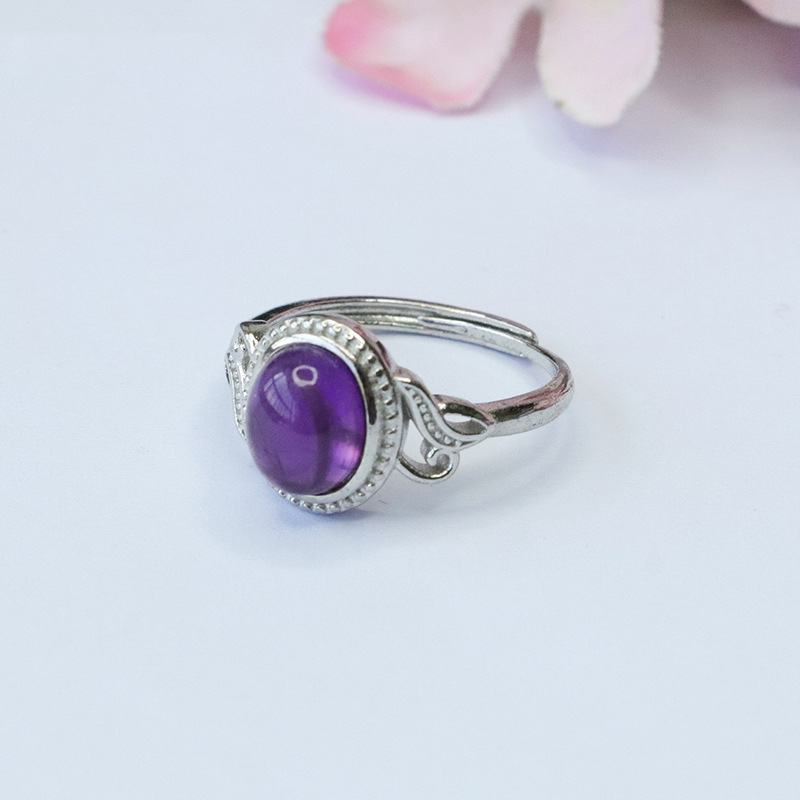 Yuyu Natural Amethyst Ring Purple Color Treasure Ring Vintage Jewelry Factory Wholesale CB3092905