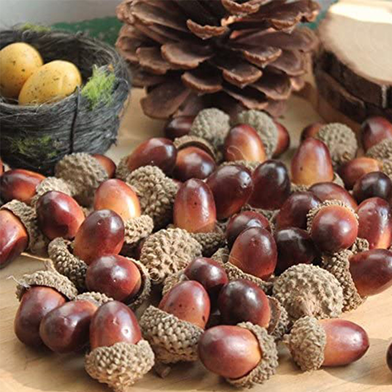 Natural Small Acorn Hazelnut Artificial Acorn Halloween Christmas DIY Decorative Accessories Photography Props