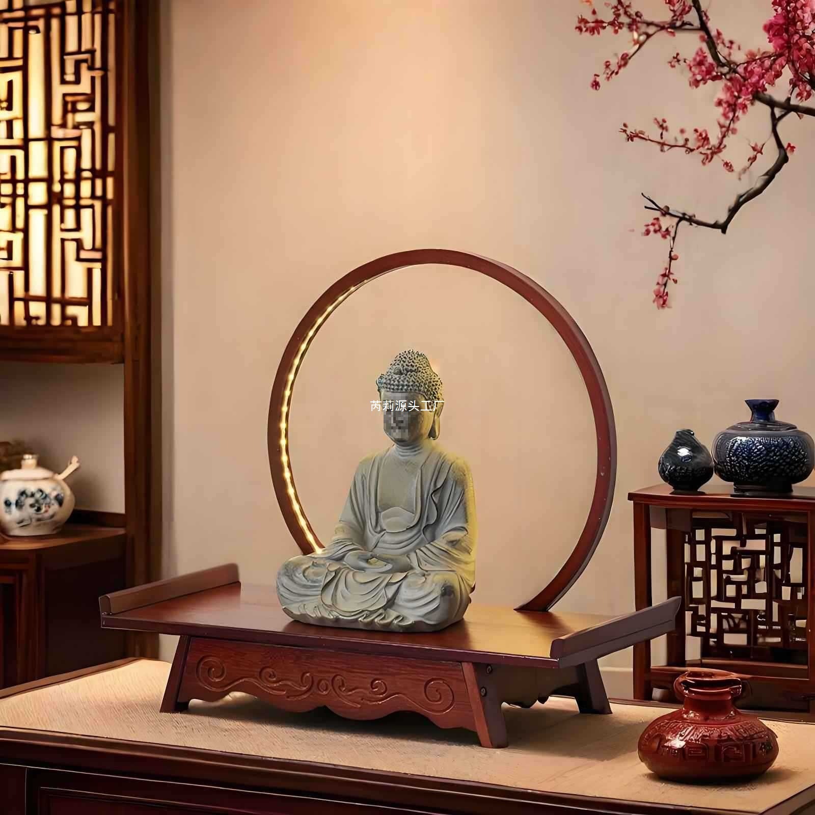 Мини-алтарь для буддийского алтаря с статуей Гуаньинь и подставкой для благовоний