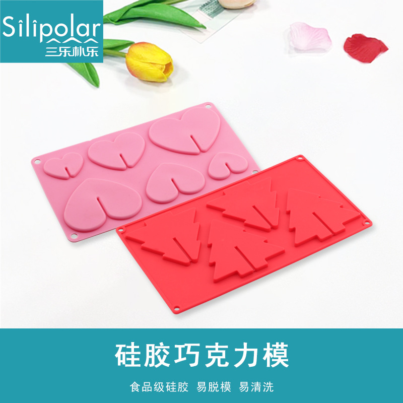 Креативная силиконовая форма для шоколада в виде дерева 6 штук форма для выпечки в виде сердца мультяшный кролик