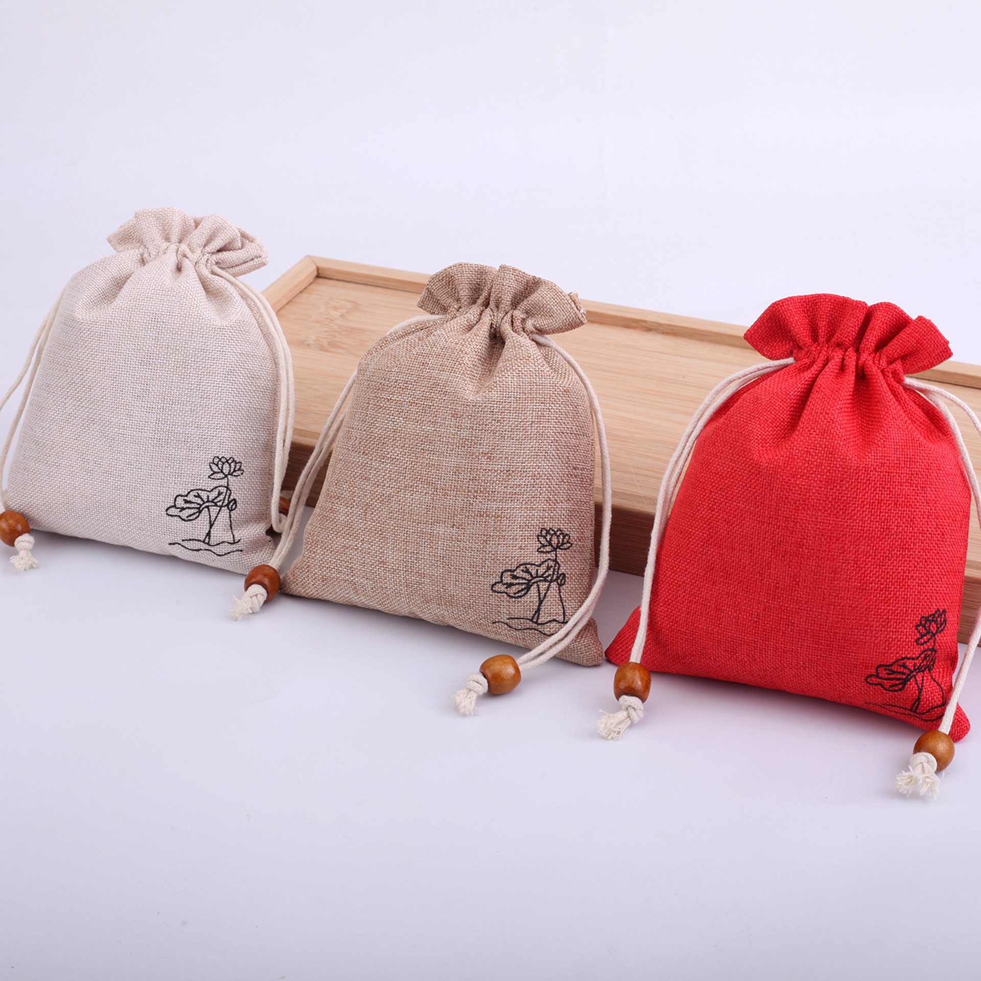 Прямые поставки льняная сумка упаковка для ювелирных изделий с возможностью печати логотипа