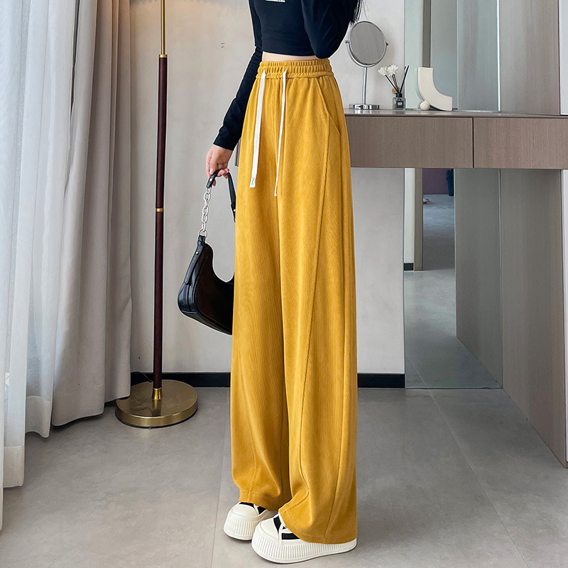 plus size Narrow Banana Pants Women's 2025 Spring New chubby girl Slimming Loose Wide Leg Pants Casual Sports Pants