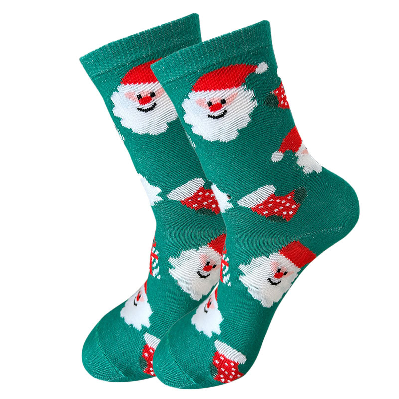 2024 autumn and winter socks women's mid-barrel Christmas socks cute cartoon snowman elk socks red socks Christmas socks ins