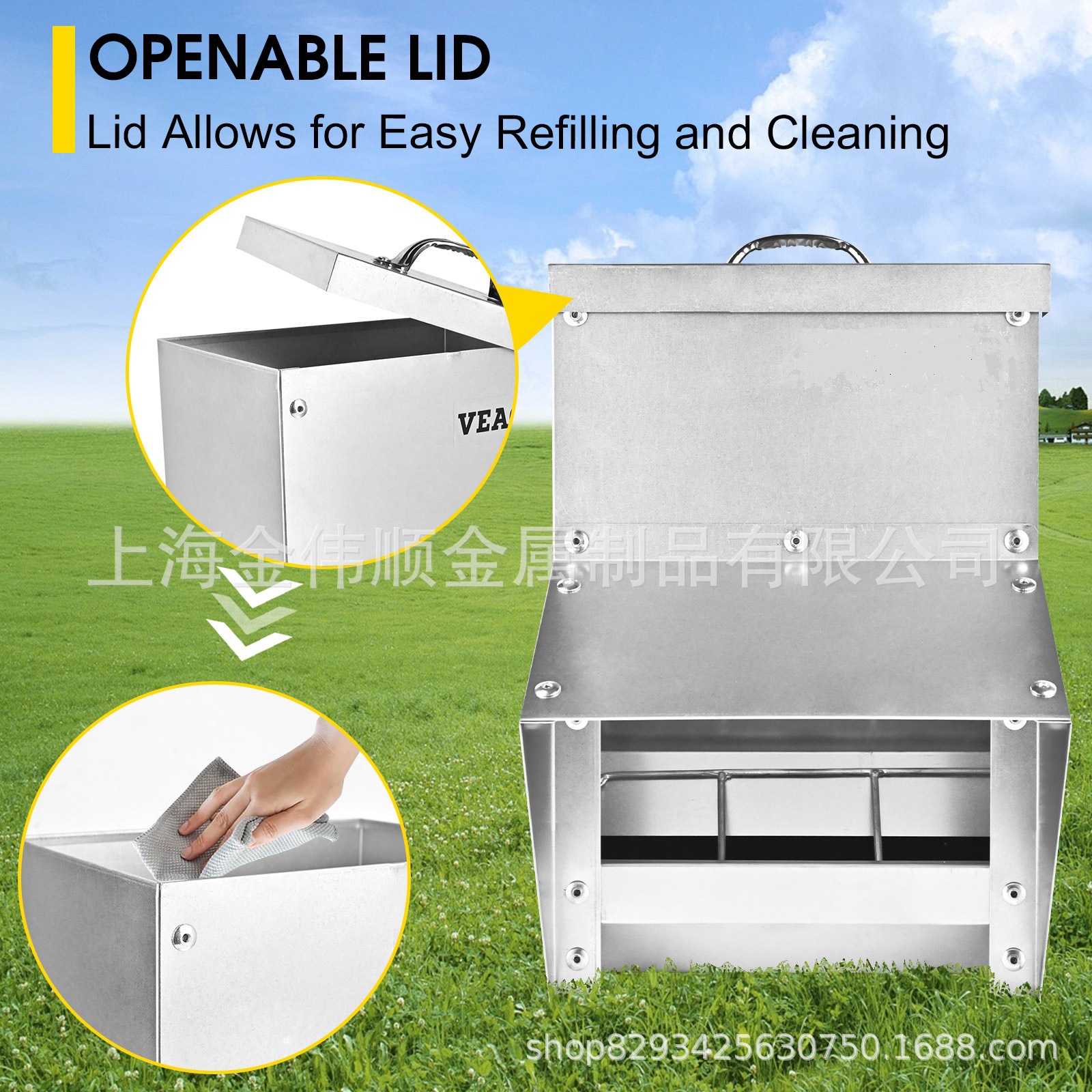 Chicken Trough Feeder Thickeneded Galvanized Sheet Trough Poultry Trough Feeder Chicken Feed Bucket Chicken Equipment