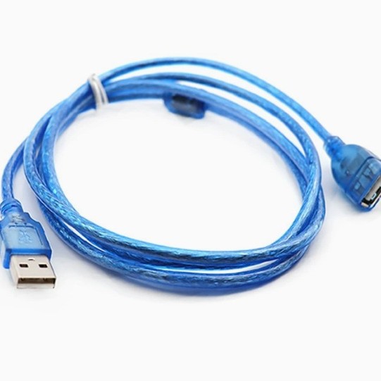 Factory USB2.0 Transparent Blue 1.5 m AM-AF Extension Cable with Magnetic Ring All Copper Double Shielded male-to-female Data Cable