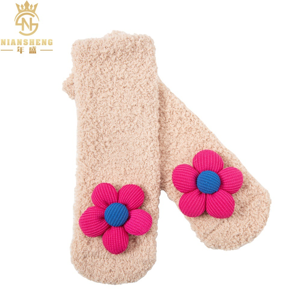 Cross-Border Hot Selling Baby Petal Breathable Socks Baby Thickened Warm Non-Slip Socks European and American Children's Sunflower Foot Socks