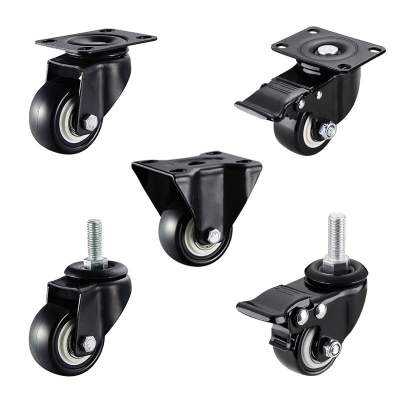 Factory direct industrial casters 1.5 inch 2 inch mute shelf wheel universal wheel furniture roller directional wheel