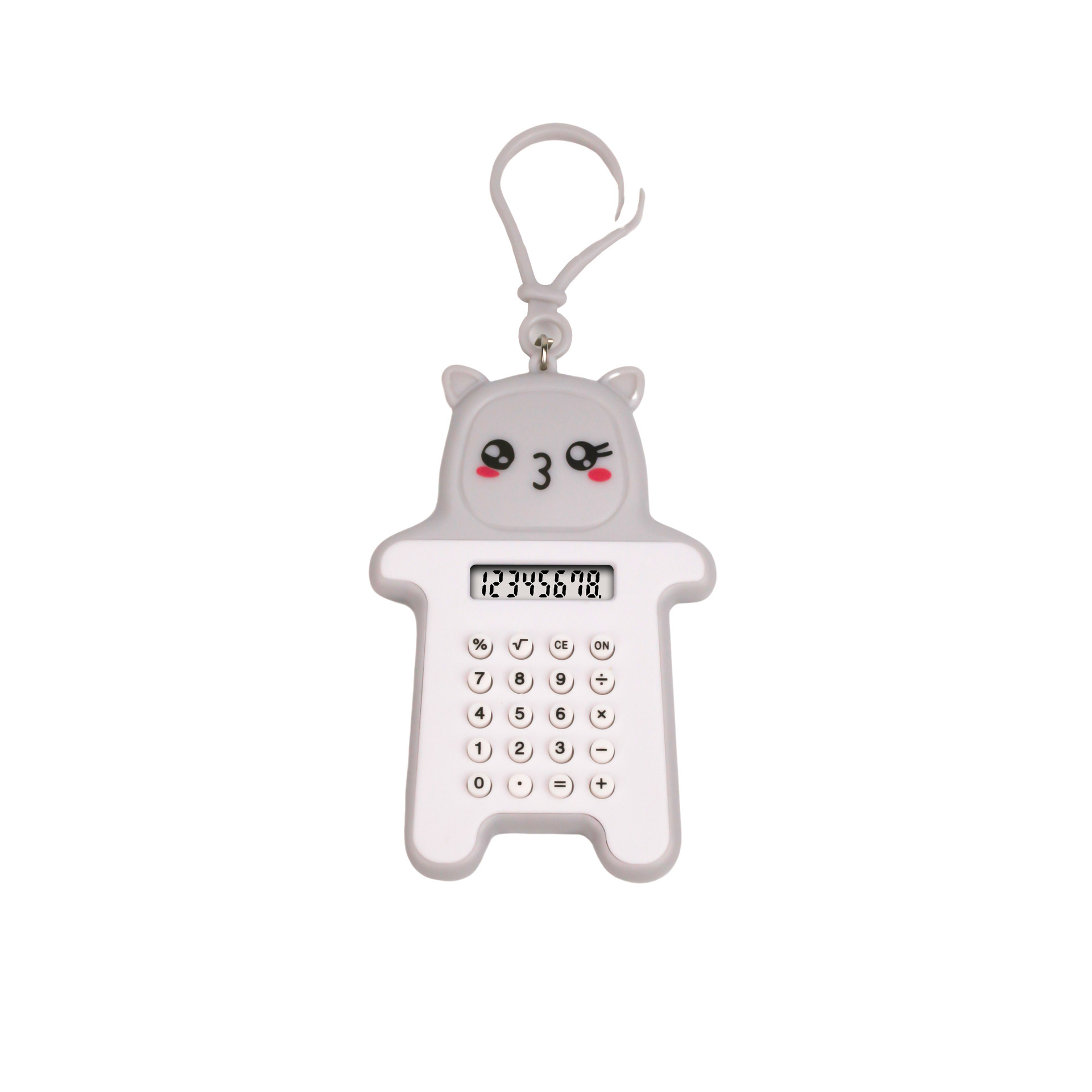 Cartoon Bear Mini Calculator with Computer Maze Beads Puzzle 8-digit Keychain Portable for Primary School Students