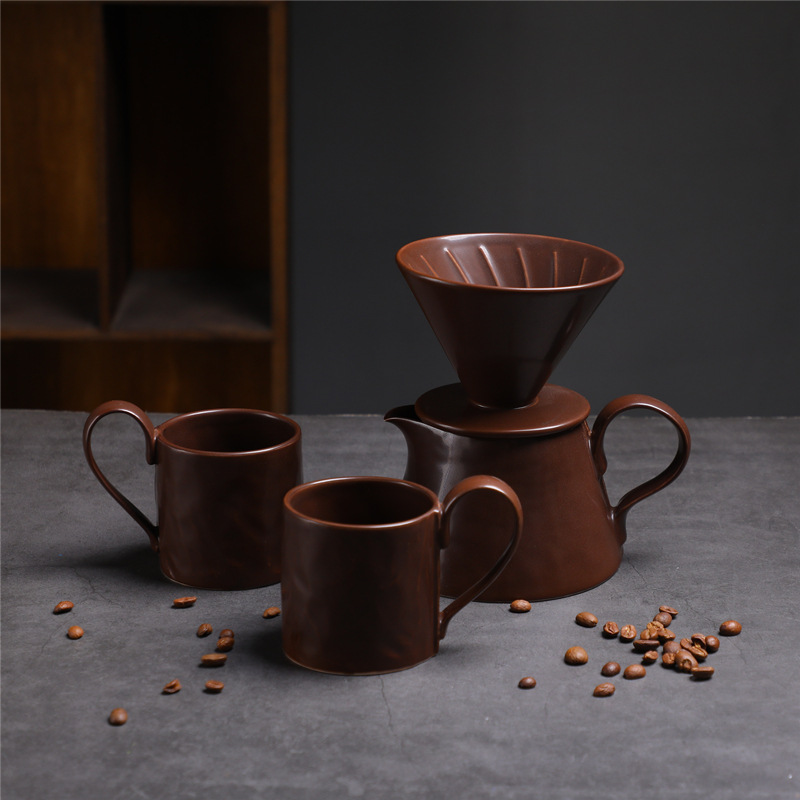 Ceramic Hand Coffee Pot suit V60 Coffee Filter Ceramic Filter Cup Coffee Pot Cross-border Hot Selling Sharing Pot