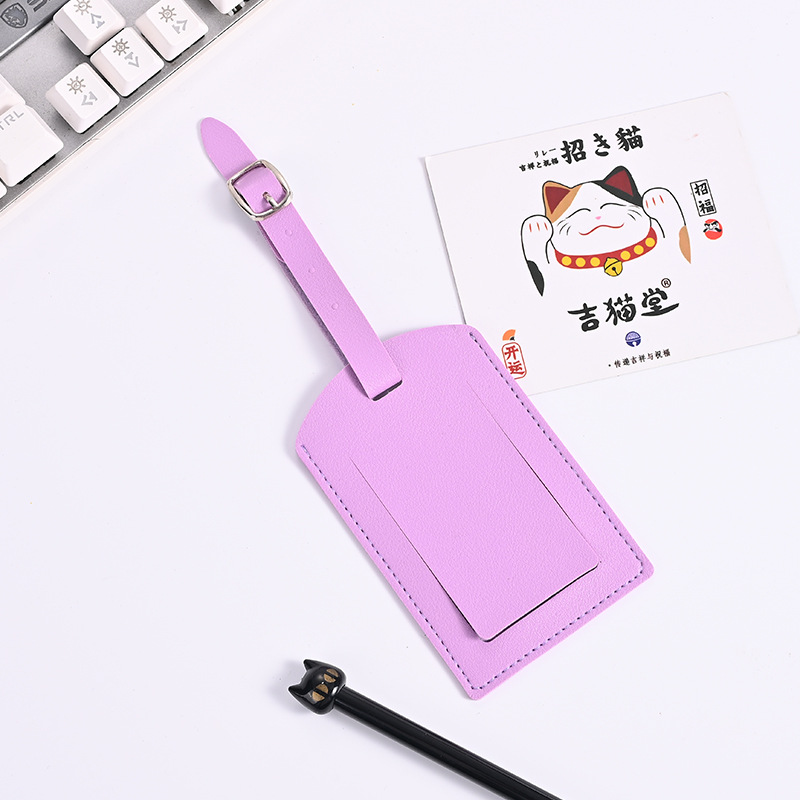 pu leather luggage tag custom suitcase information identification tag check-in luggage tag anti-loss travel tag