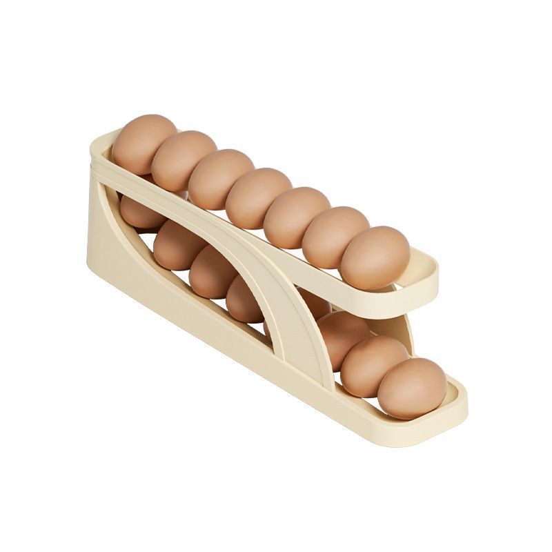 [Storage Artifact] Slide-Type Egg Rack, Double-Layer Rolling Egg Storage Box, Anti-Fall and Does Not Take up Space Hb
