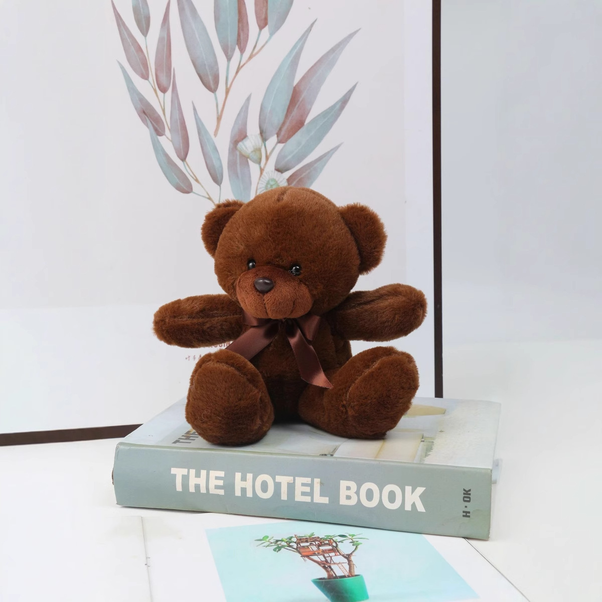 New Colorful Cocoa Bear Doll Bow Tie Bear Children's Doll Birthday Gift Brown Plush Toy Candy Color Bear