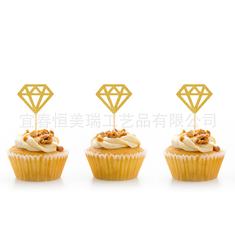 Сверкающая алмазная карточка для торта, украшения для капкейков на тему помолвки