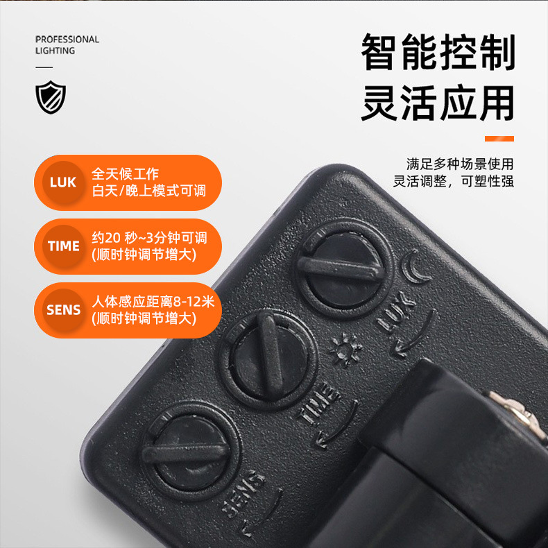 Cross-Border Led Floodlight Little Apple Human Body Sensor Infrared Sensor Floodlight Remote Control Light Control Ultra-Thin Floodlight