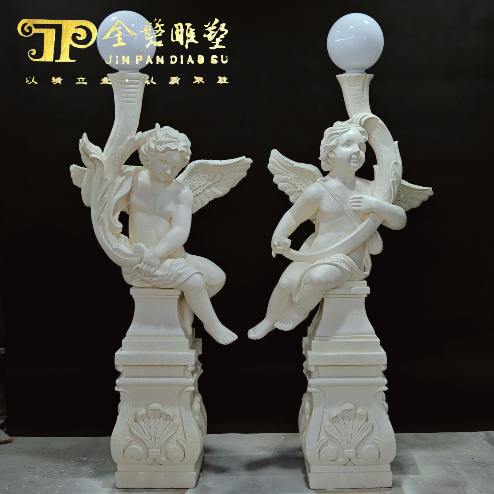 European-Style Western Character Music Little Angel Doll Sculpture Floor-Standing Character Ornament Decoration Lobby Landscaping Home