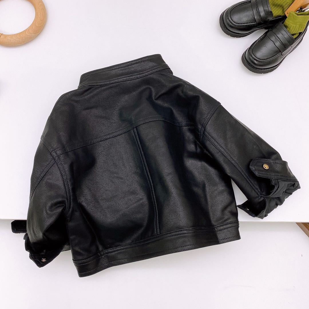 Children's Motorcycle Leather Jacket 2023 New Spring and Autumn Winter Girls' Jacket Boys' Stylish Jacket 6356