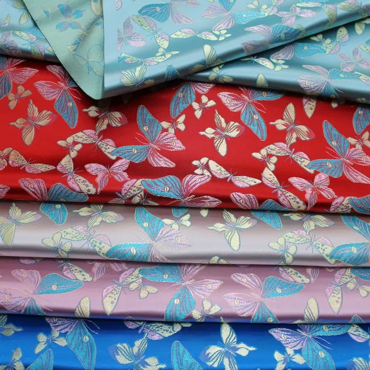 150cm Colorful Butterfly Dance Chinoiserie Children's Clothing Dress New Year's Greetings Jacquard Fabric Multi-Color Brocade Forged Tang Suit New Chinoiserie