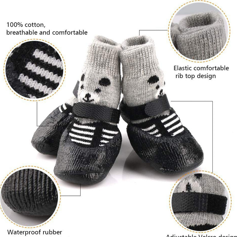 Zhuji Pet Dog Shoes and Socks for Outdoor and Indoor Sports, Waterproof Kitten Socks, Anti-Dirt and Anti-Slip for Dogs and Cats