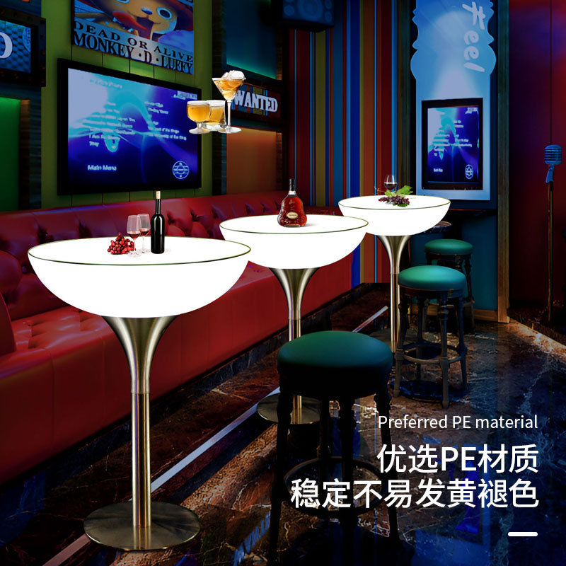 Luminous High-Foot Table Bar Table and Chair Activity Combination Outdoor Waterproof Cocktail Party Outdoor Bar Table