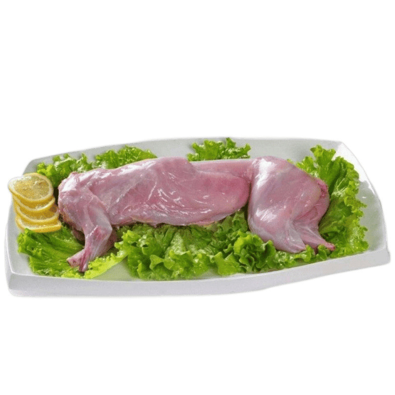 Fresh Whole Rabbit Meat with Free Shipping, Freshly Slaughtered Rabbit Meat, Frozen White Strips, Head and Skin Removed, about 0.5-2.5kg for Commercial Use