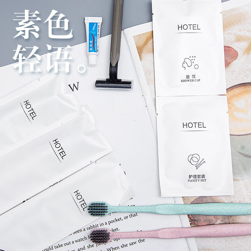 Star hotel disposable toothbrush toothpaste stone paper light luxury bed & breakfast disposable toiletries suit environmental protection paper