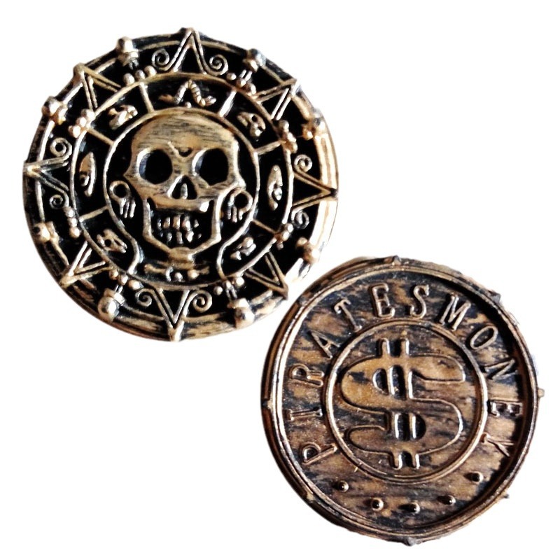 Cross-border plastic gold coin festival props pirate coin skull skull silver coin US gold coin simulation ancient copper coin Chenghai manufacturer