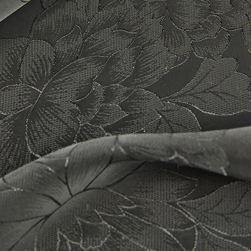 Black Silk Xiangyun Yarn Fabric Clothing Fabric Interwoven Pure Plant Silk Human Silk Flower Luo Jacquard Satin Thin