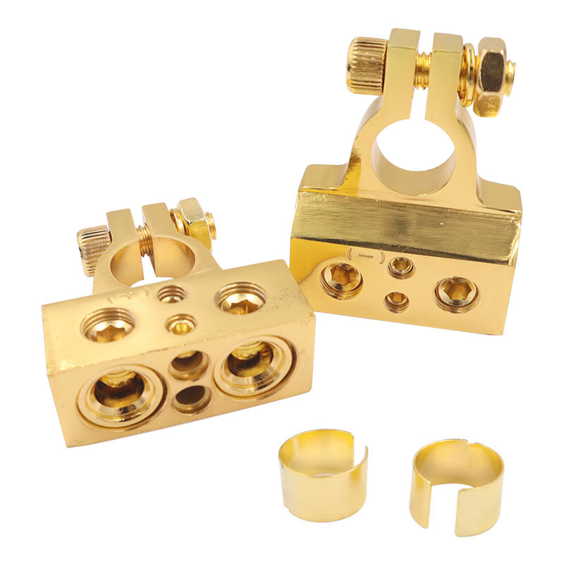 Car audio modification battery head battery clip battery head battery clip silver gold-plated connector battery pile head