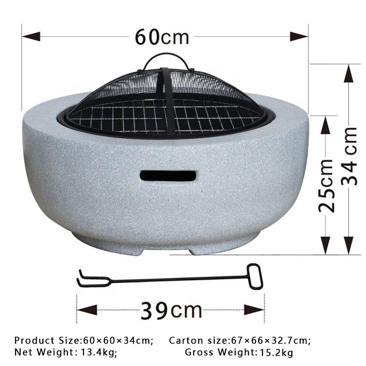 Outdoor Fire Stove Mgo Fire Bowl Garden Charcoal Burning Patio Fire Pit Barbecue Modern Bbq Outdoor Fire Pit Wood