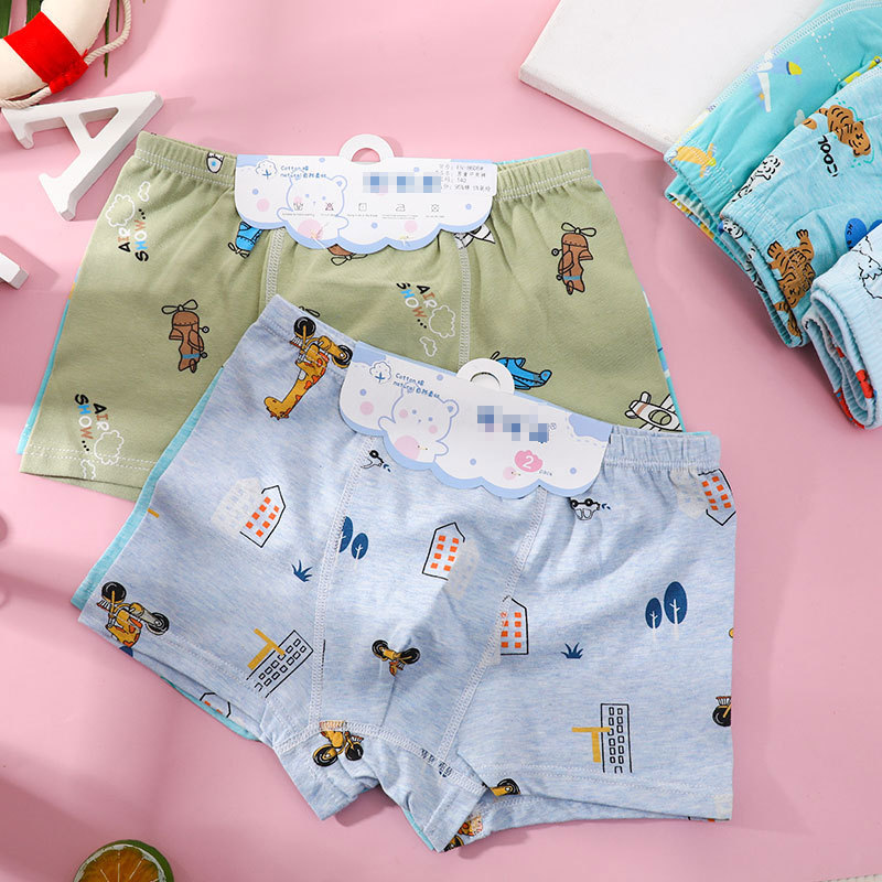 Детское нижнее белье из гребенного хлопка, шорты для мальчиков и девочек, мягкие боксеры