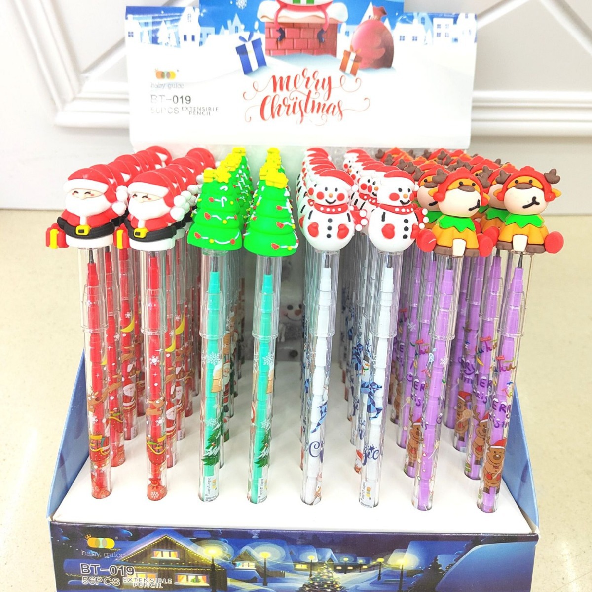 Корейская версия Рождественского карандаша милый мультяшный простой японский коробочный не заточенный карандаш трехмерный карандаш оптом