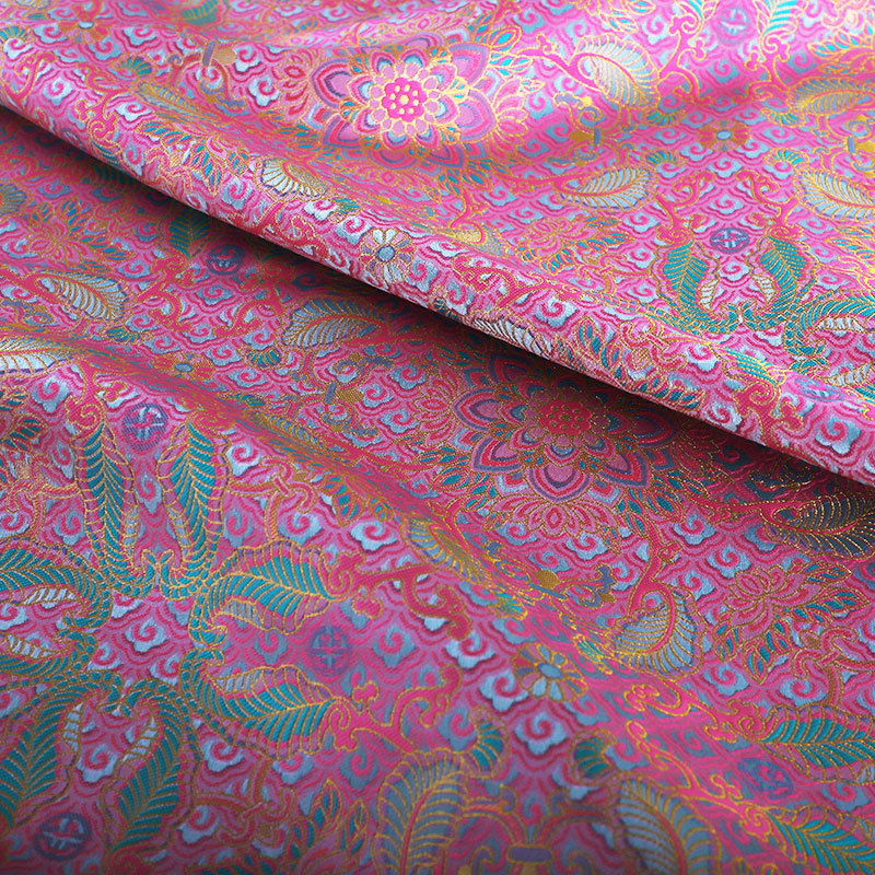 "FS044 Color Lin Bao Xianghua" Song Brocade Jacquard Satin Fabric New Chinese Jacket Brocade Clothing Cloth