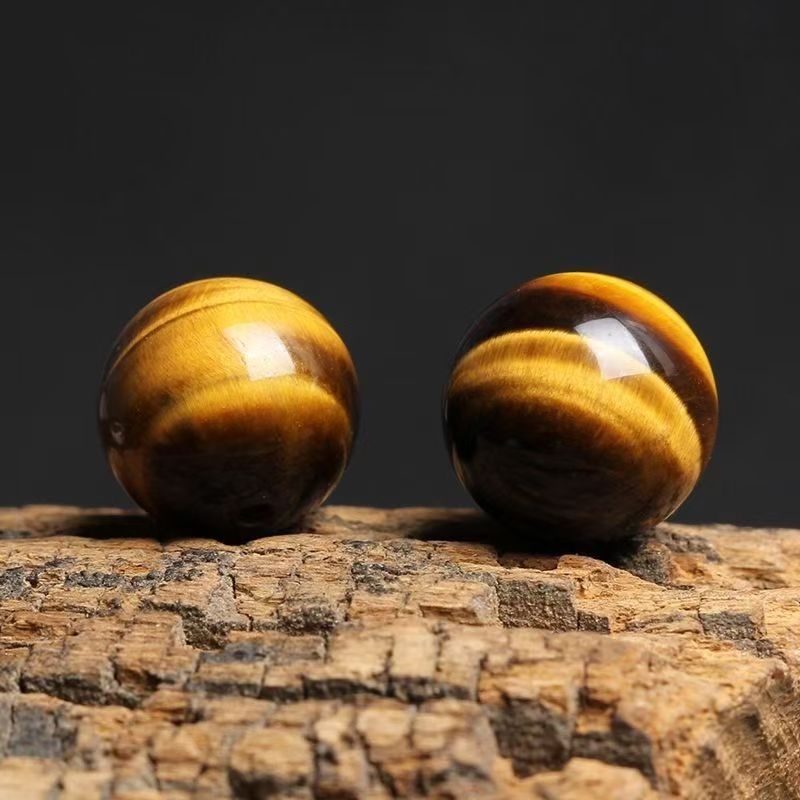 Natural yellow tiger eye stone loose beads round beads spacer beads accessories Buddha beads accessories diy crystal jewelry beaded bracelet wholesale