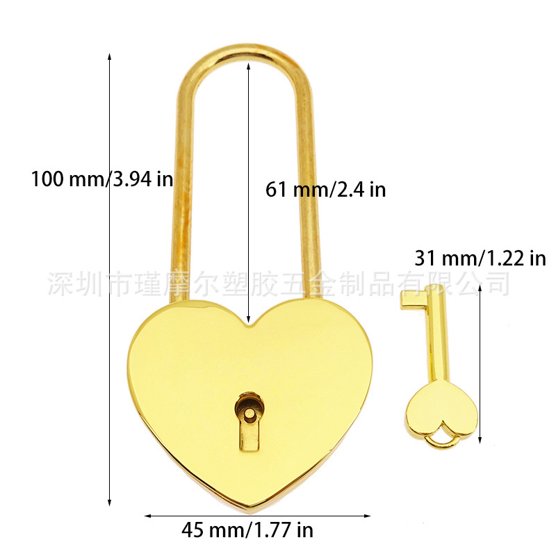 Extra Large Colorful Heart Padlock Heart Lock Diary Lock in Stock