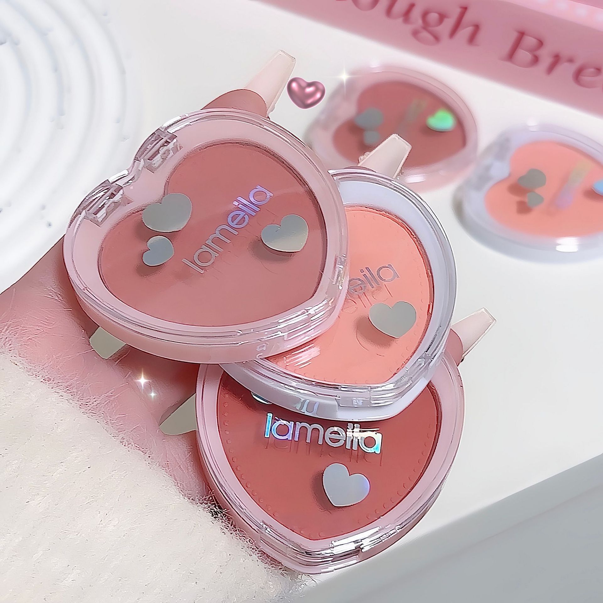 Lamela Student Rouge Blush Palette Nude Makeup Repair Single Color Beginner Female Single Color Heart Blush 5107