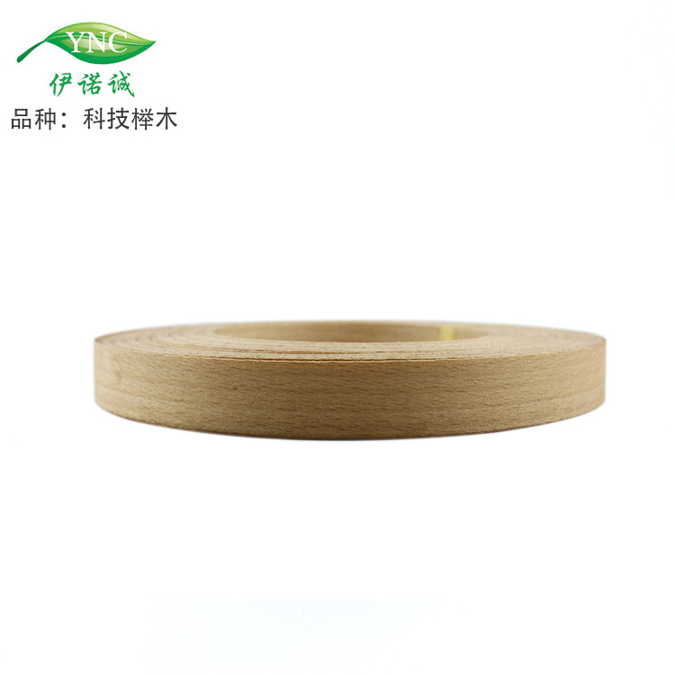 Dongguan Wholesale natural bending strong solid wood leather furniture veneer wooden door Beech edge banding back glue non-woven fabric
