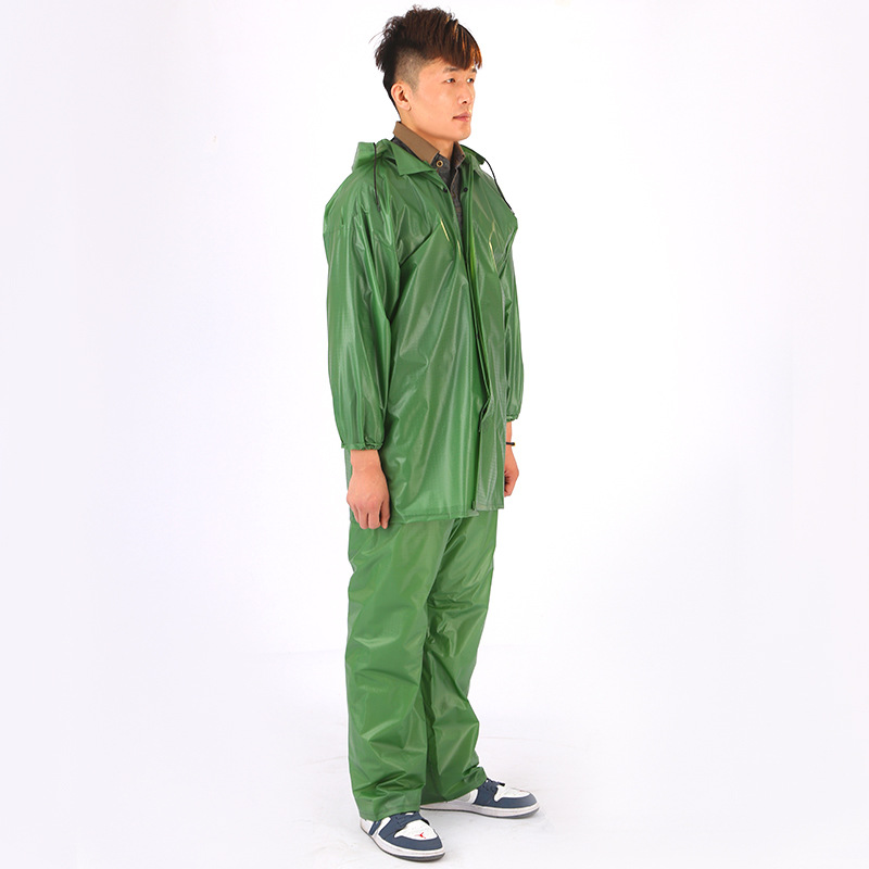 Pvc Raincoat and Rain Pants Set for Adults, Non-Disposable Tea-Picking and Construction Site Labor Protection Raincoat Customization