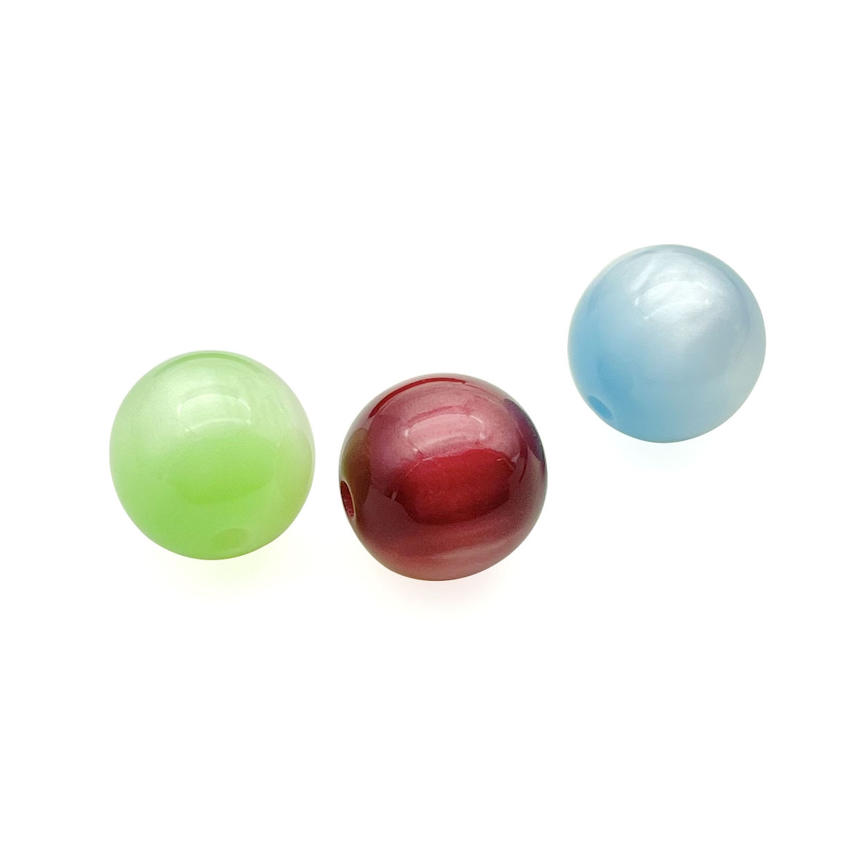Beads Cat's Eye Round Beads Manufacturer Supplies Resin Colorful Pearlescent Straight-Hole Loose Beads for Handmade Beaded Bracelets and Handle Accessories