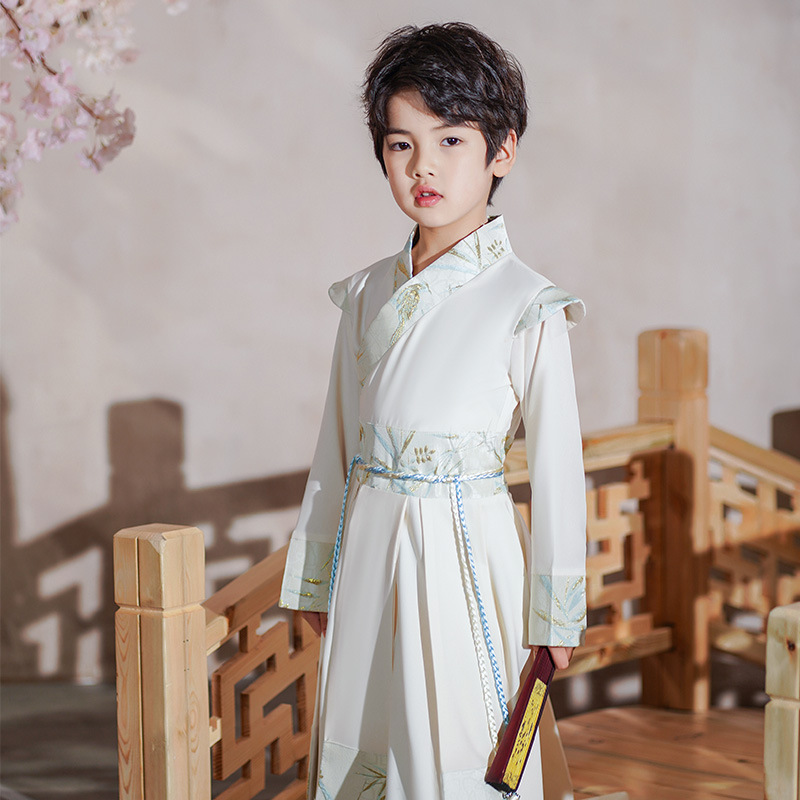2025 New Spring and Summer Original Children's Han Dynasty Boys' Ancient Costumes Ancient Style Handsome Man Customer Service Tang Suit Performance Costumes Wholesale