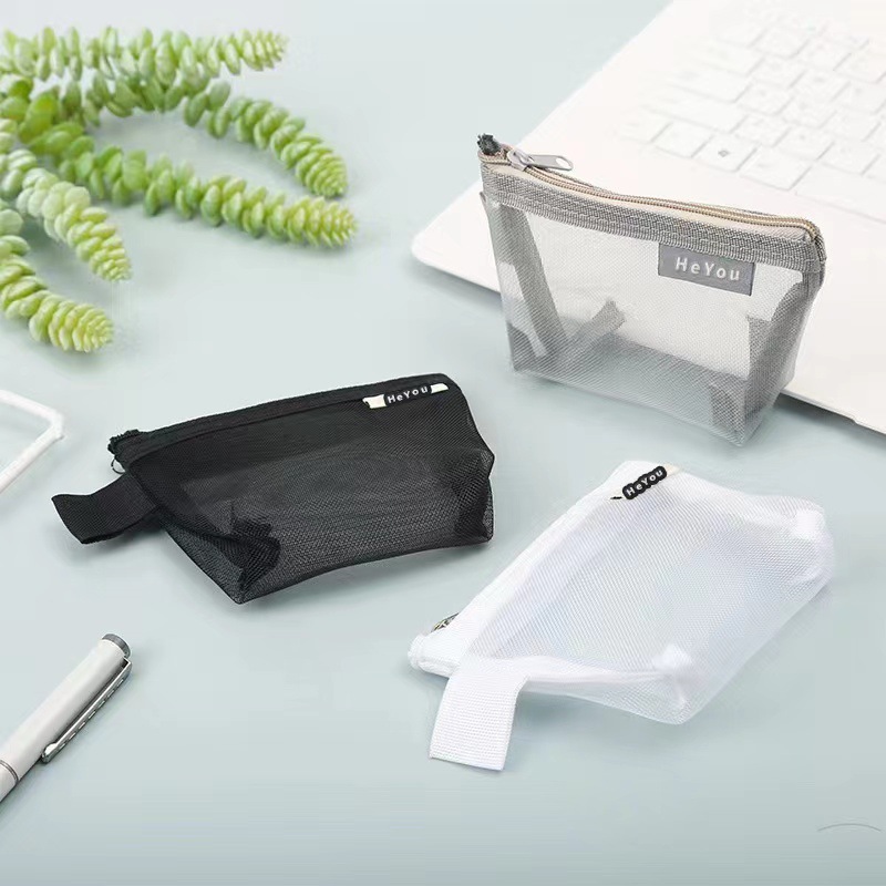 Simple Triangle Hollow Coin Purse Nylon Three-Dimensional Large Capacity Key Card Bag Coin Bag Portable Storage Bag