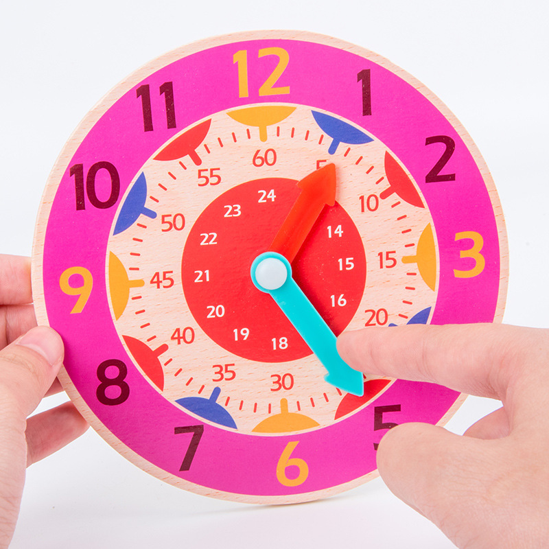 Wooden Clock Model Toys for Grade One Clock Learning Teaching Aids for Primary School Students Kindergarten Understanding Time Toys