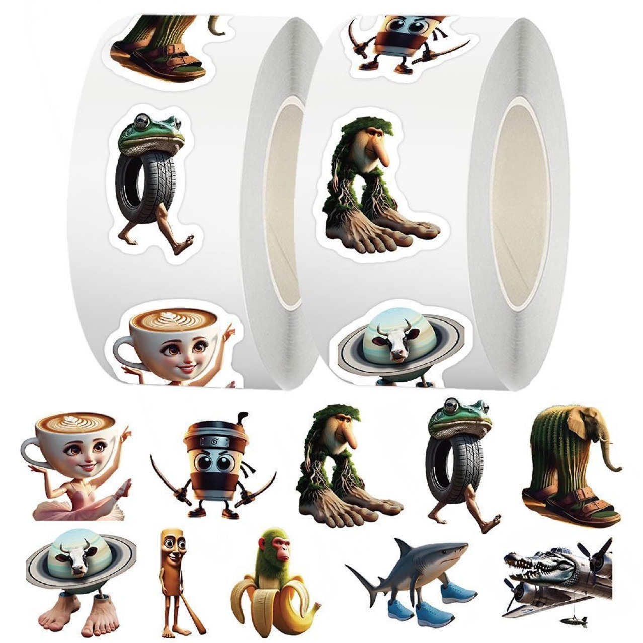 Популярные иностранные стикеры Шаньхайцзин, креативные песчаные скульптуры, веселые абстрактные стикеры, веселое украшение для кампуса