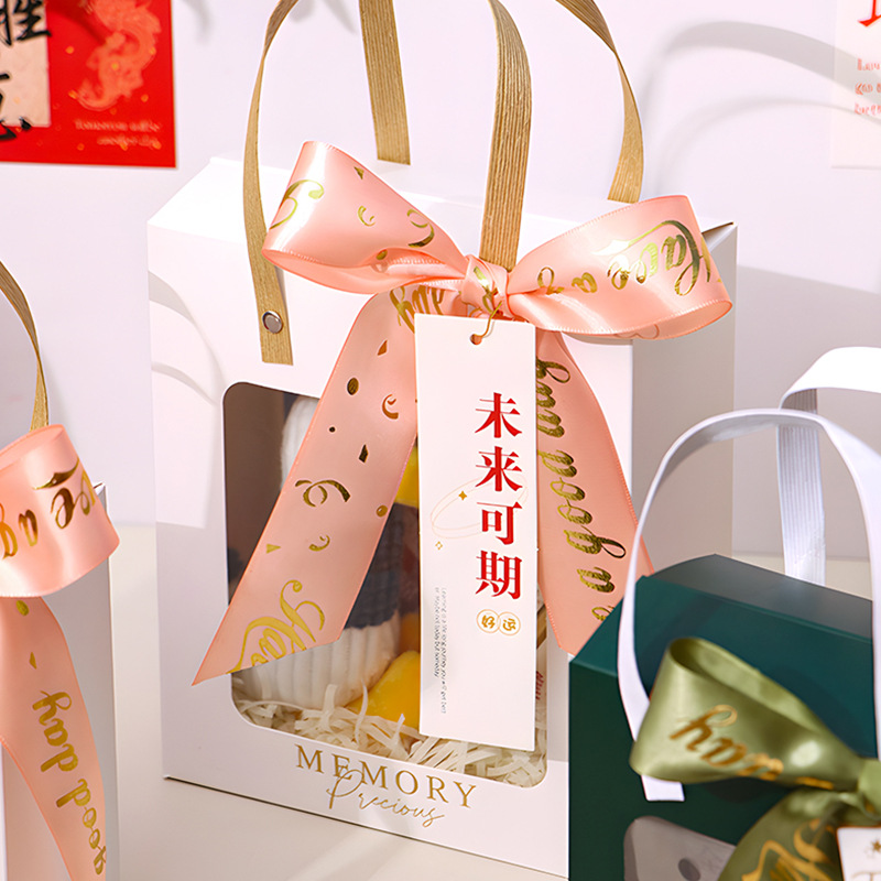 New Transparent Window Opening Accompanying Gift Packaging Bag Gift Bag Birthday Gift Bag Advanced Sense Gift suit