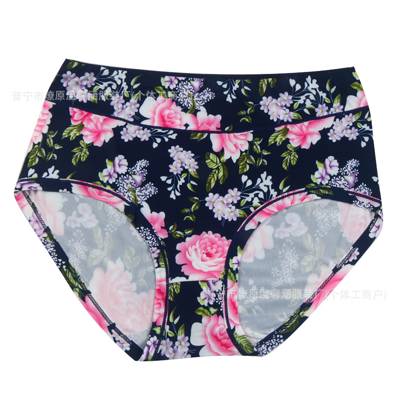 Factory Direct Sales Hot Style 30,000 Pieces in Stock European and American Size Underwear Large Size Women's Mid-High Waist Briefs