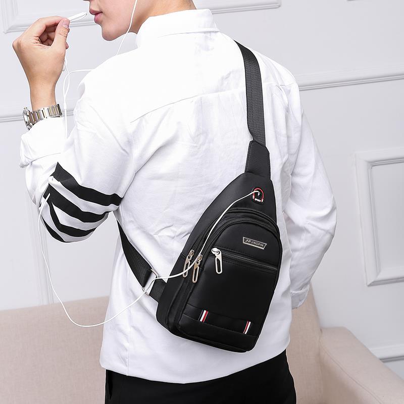 Chest Bag Men's Shoulder Crossbody Bag Waterproof Oxford Cloth Portable Lightweight Sports Business Travel Leisure Backpack