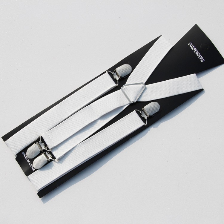 Unisex Four-clip Cross-strap Pants Strap Clip Adult Elastic Ribbon Suspenders Trendy Pants Strap for the Elderly